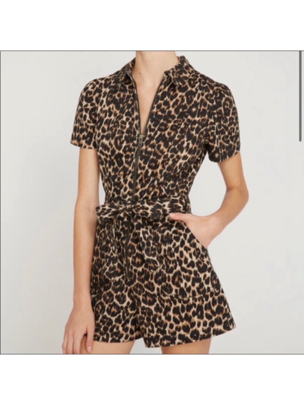 ALICE + OLIVIA Jeans Gorgeous Leopard Romper 25